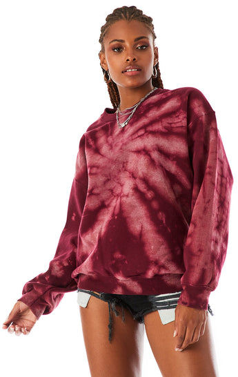 BLEACH SPIRAL TIE DYE CREW NECK SWEATSHIRT