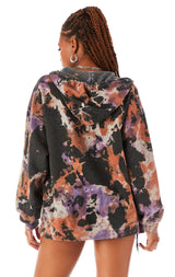 SMOKE TIE DYE ZIP UP SWEATSHIRT