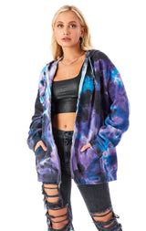 CLOUD TIE DYE ZIP UP SWEATSHIRT