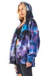 CLOUD TIE DYE ZIP UP SWEATSHIRT