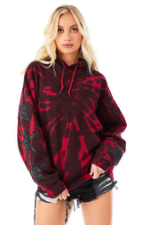 SPIRAL TIE DYE STAR PATCH HOODIE
