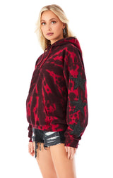 SPIRAL TIE DYE STAR PATCH HOODIE