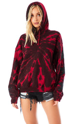 SPIRAL TIE DYE STAR PATCH HOODIE
