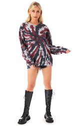 SPIRAL TIE DYE CREW NECK SWEATSHIRT