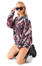 SPIRAL TIE DYE CREW NECK SWEATSHIRT