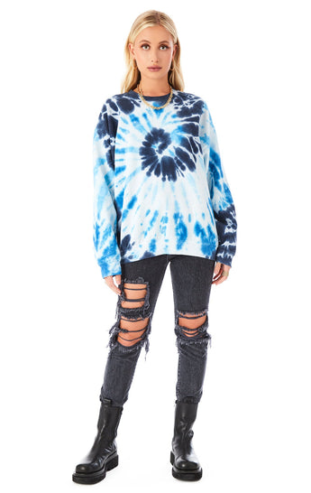 SPIRAL TIE DYE CREW NECK SWEATSHIRT