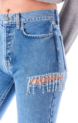 EMELIA KINSLEY RHINESTONE FRINGE JEAN