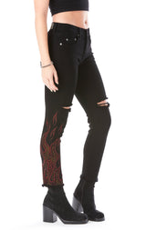 MIA RHINESTONE FLAME JEAN