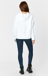Carmar Denim: DISTRESSED HOOD SHIRT WITH FRONT BUCKLE - WOVEN TOP