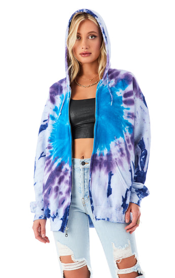 FIREWORK TIE DYE ZIP UP SWEATSHIRT