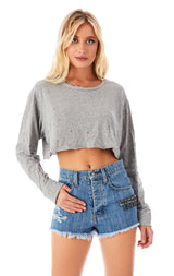 TITANIA LINSLEY TEARDROP FRINGE DENIM SHORT