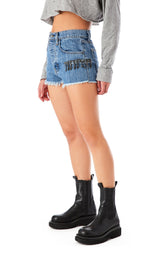 TITANIA LINSLEY TEARDROP FRINGE DENIM SHORT