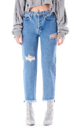 EMELIA KINSLEY RHINESTONE FRINGE JEAN