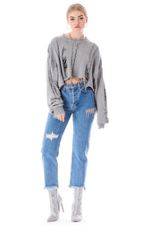 EMELIA KINSLEY RHINESTONE FRINGE JEAN