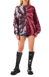 SPLICED SPIRAL TIE DYE SWEATSHIRT