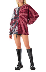 SPLICED SPIRAL TIE DYE SWEATSHIRT