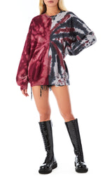 SPLICED SPIRAL TIE DYE SWEATSHIRT