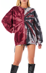 SPLICED SPIRAL TIE DYE SWEATSHIRT