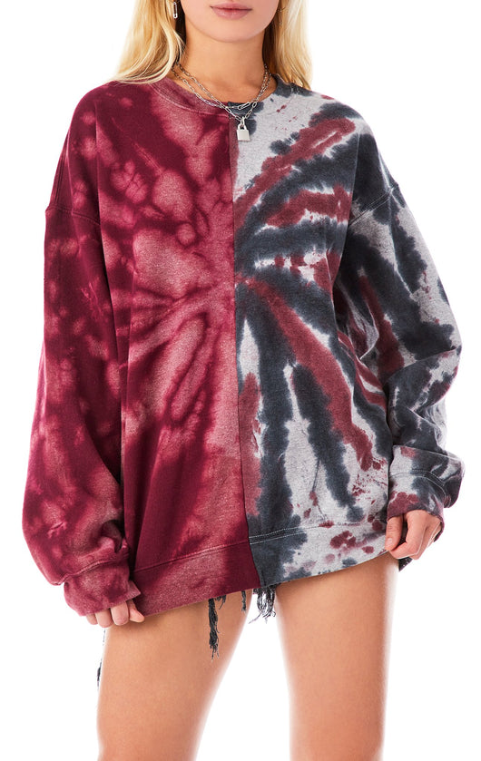 SPLICED SPIRAL TIE DYE SWEATSHIRT