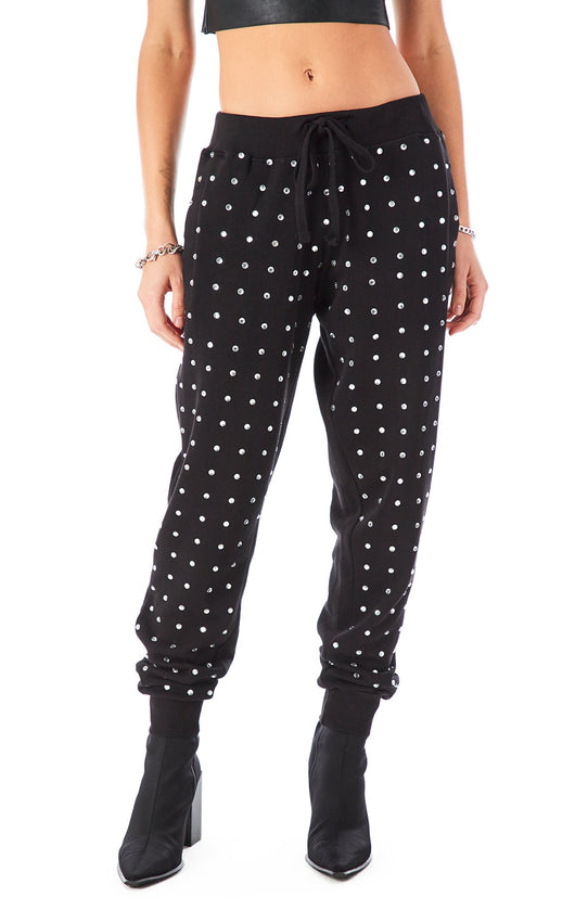 ALLOVER RHINESTONE SWEATPANTS
