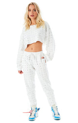 ALLOVER RHINESTONE SWEATPANTS
