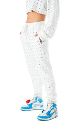 ALLOVER RHINESTONE SWEATPANTS