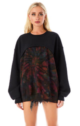 SPLICED KALEIDOSCOPE TIE DYE SWEATSHIRT