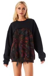 SPLICED KALEIDOSCOPE TIE DYE SWEATSHIRT