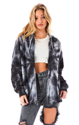SPIRAL TIE DYE ZIP UP SWEATSHIRT