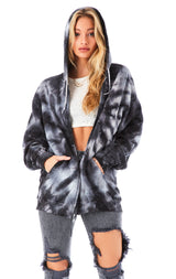SPIRAL TIE DYE ZIP UP SWEATSHIRT