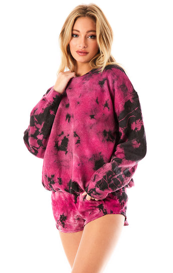 CRYSTAL TIE DYE PULLOVER