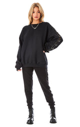 RING SLEEVE SWEATSHIRT