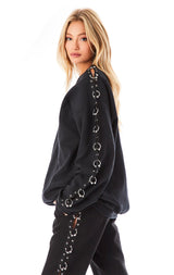 RING SLEEVE SWEATSHIRT