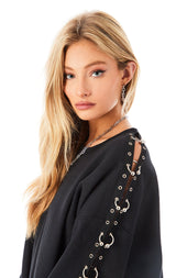 RING SLEEVE SWEATSHIRT