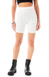 ALLOVER RHINESTONE BIKE SHORTS