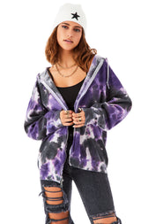 CLOUD TIE DYE ZIP UP SWEATSHIRT