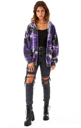 CLOUD TIE DYE ZIP UP SWEATSHIRT