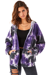 CLOUD TIE DYE ZIP UP SWEATSHIRT