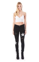 MIA RHINESTONE STAR PATCH JEAN