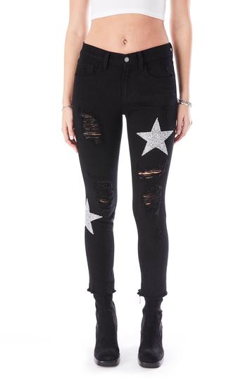 MIA RHINESTONE STAR PATCH JEAN