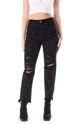 EMELIA RHINESTONE AND STUD MIX JEAN