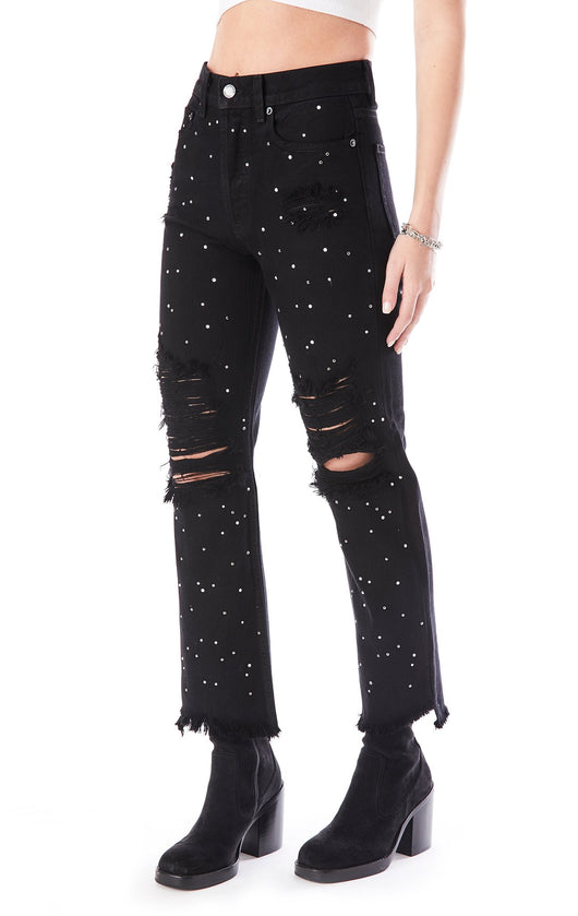 EMELIA RHINESTONE AND STUD MIX JEAN