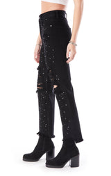 EMELIA RHINESTONE AND STUD MIX JEAN