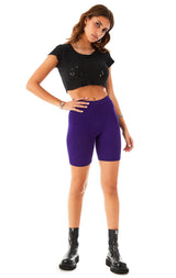 BRIGHT PURPLE BIKE SHORTS