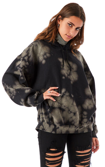 TIE DYE MASK TURTLENECK HOODIE
