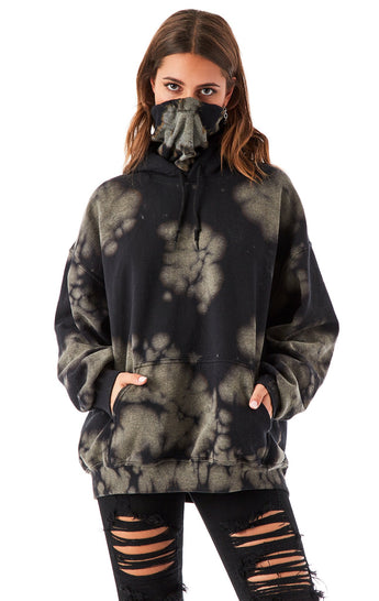 TIE DYE MASK TURTLENECK HOODIE