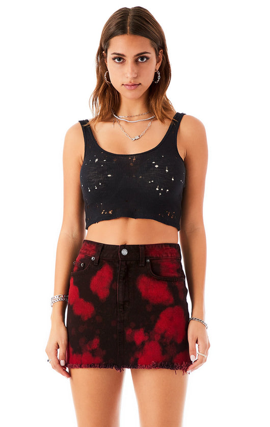 COLIN BLOTCH DENIM SKIRT