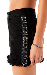 COLIN PIN SIDE DENIM SKIRT