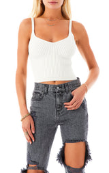 RIBBED SWEATER TANK TOP