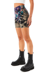 BLEACH OVERDYE SPIRAL BIKE SHORTS